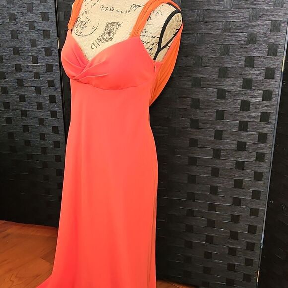 Selina Orange Evening Gown Size 10 - Picture 4 of 13